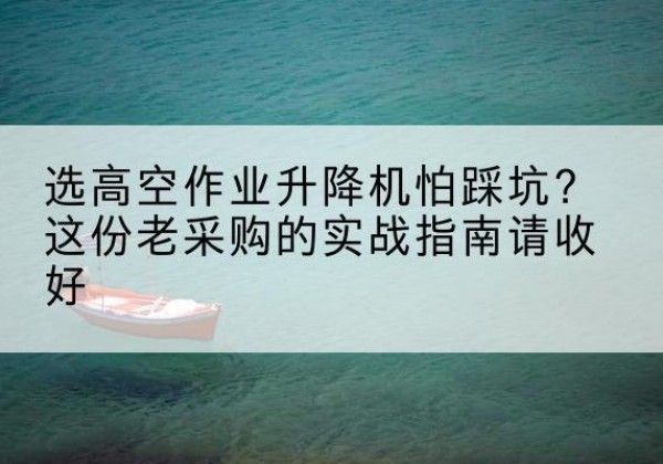 台安高空作业升降机厂家推荐-选高空作业升降机怕踩坑？这份老采购的实战指南请收好