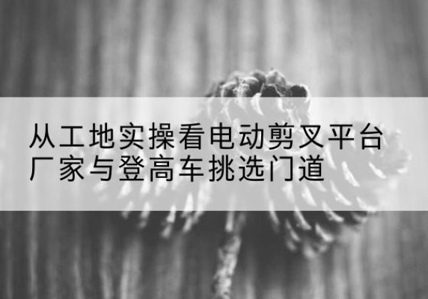 台安电动剪叉升降平台厂家-从工地实操看电动剪叉平台厂家与登高车挑选门道